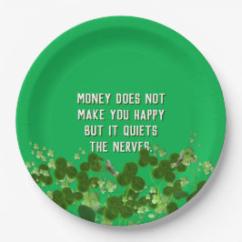 Irisches Zitat mit Kleeblättern Pappteller