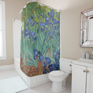 Irises Blue Green Yellow Van Gogh Inspiriert Duschvorhang