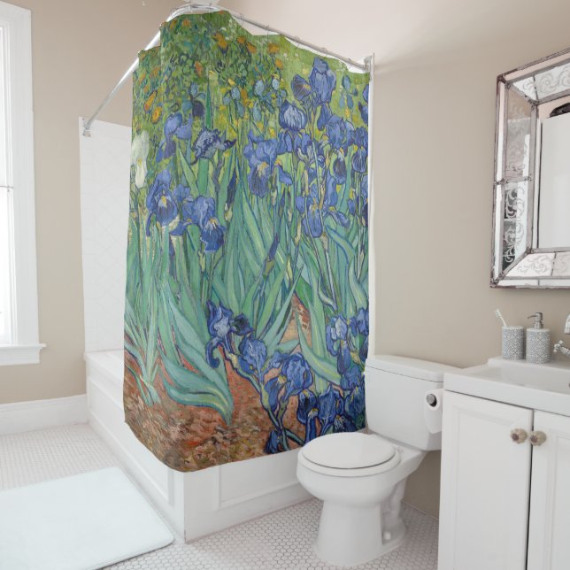 Irises Blue Green Yellow Van Gogh Inspiriert Duschvorhang (Beispiel)