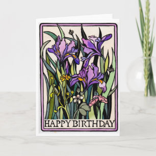 Irises Bonne Carte Anniversaire
