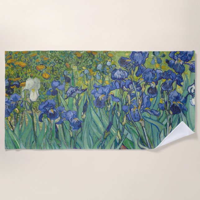 Irises, Floral Oil Painting, Vincent Van Gogh Strandtuch (Vorderseite)