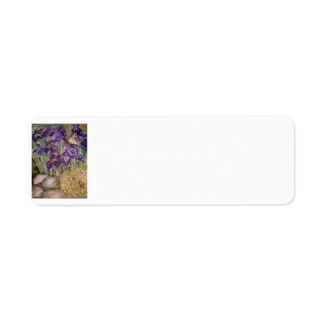 "Irises In A Field" Étiquettes D'Adresse De Retour (Devant)