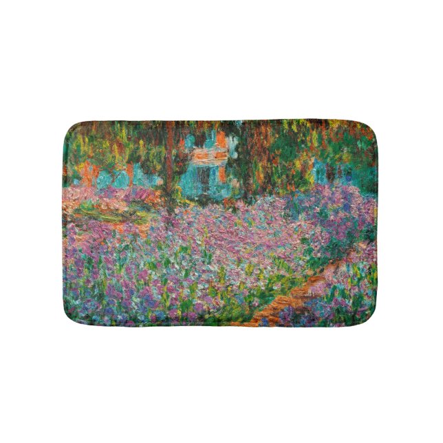 Irises Monet Garden Giverny Blume Badematte (Vorderseite)