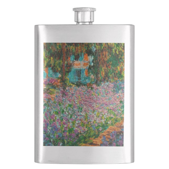 Irises Monet Garden Giverny Blume Flachmann (Vorderseite)