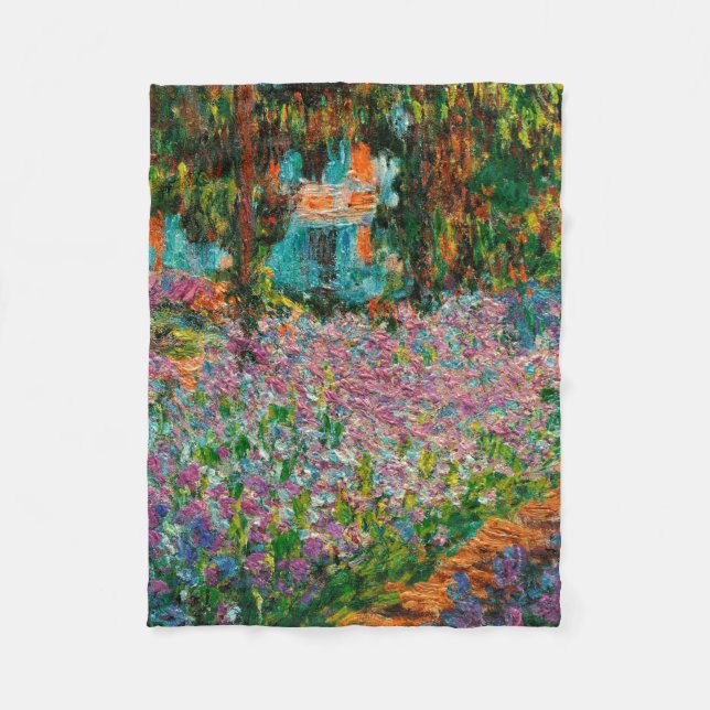 Irises Monet Garden Giverny Blume Fleecedecke (Vorderseite)