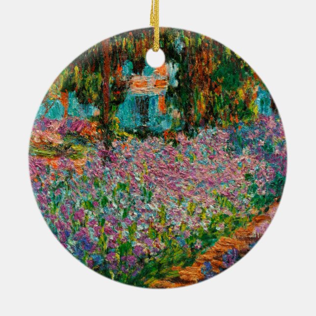 Irises Monet Garden Giverny Blume Keramikornament (Hinten)