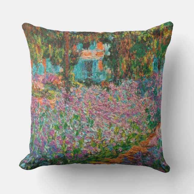 Irises Monet Garden Giverny Blume Kissen (Vorderseite)