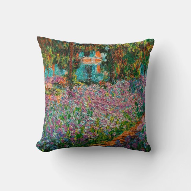 Irises Monet Garden Giverny Blume Kissen (Vorderseite)