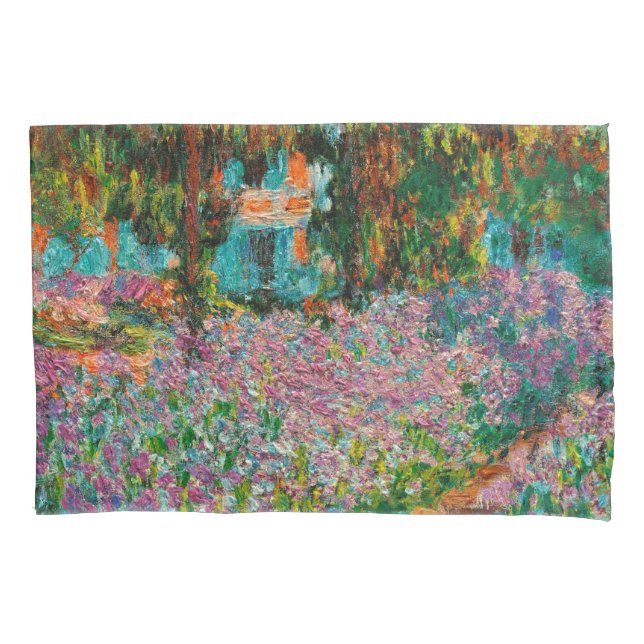 Irises Monet Garden Giverny Blume Kissenbezug (Vorderseite)
