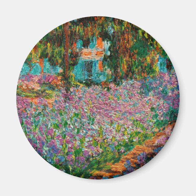 Irises Monet Garden Giverny Blume Magnet (Vorne)
