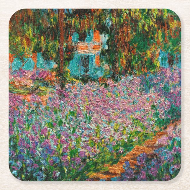 Irises Monet Garden Giverny Blume Rechteckiger Pappuntersetzer (Vorderseite)