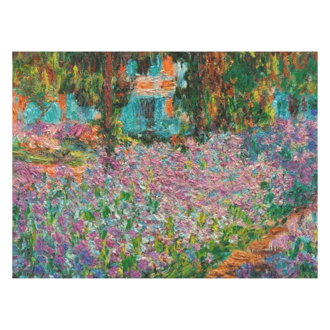 Irises Monet Garden Giverny Blume Tischdecke (Vorderseite (Horizontal))