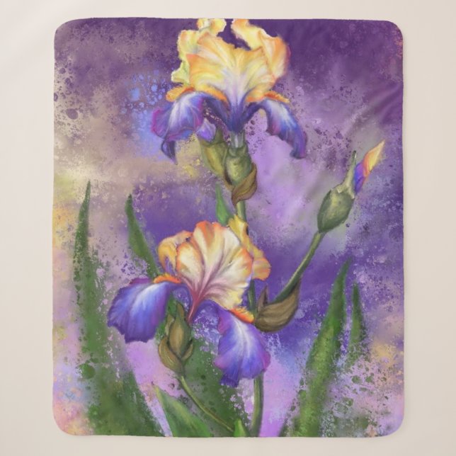 Irises Sherpa Blanket Sherpadecke (Vorderseite)