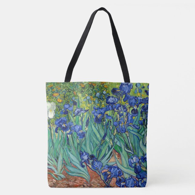Irises Vincent Van Gogh Blue Flowers Nature Art Tasche (Vorderseite)