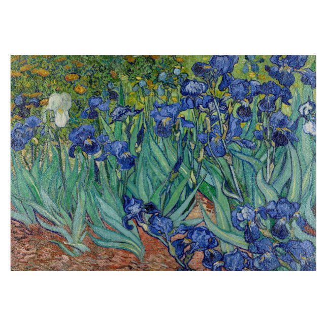 Irises Vincent van Gogh Gemälde Cutting Board Schneidebrett (Vorderseite)
