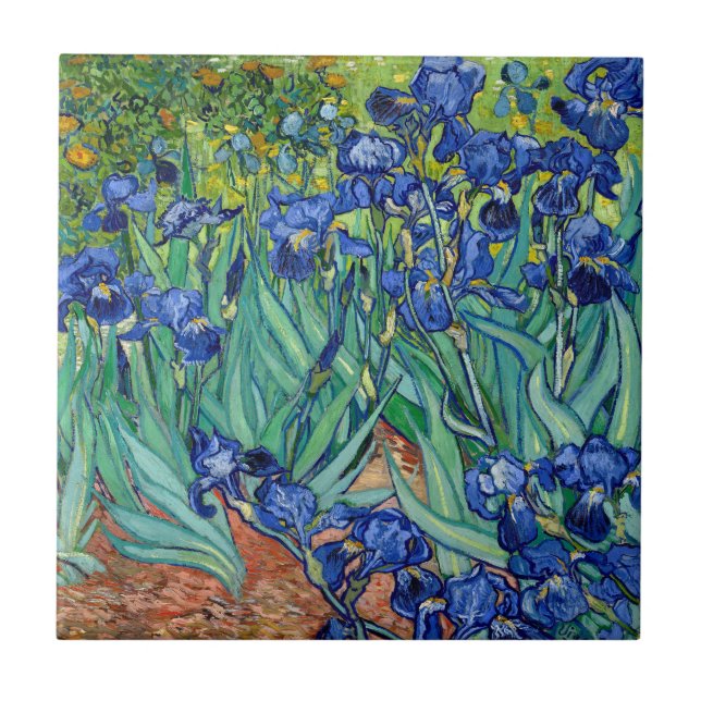 Irises Vincent van Gogh Gemälde Tile Fliese (Vorderseite)