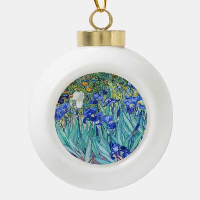 Irises Vincent van Gogh Keramik Kugel-Ornament (Vorderseite)