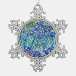 Irises Vincent van Gogh Schneeflocken Zinn-Ornament