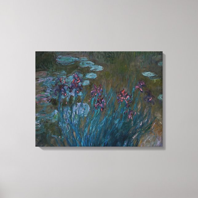 Irises & Water Lilies Leinwanddruck (Vorderseite)