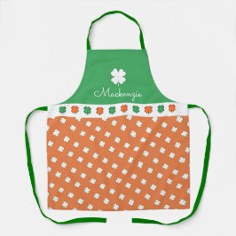 IRISH 4 Leaf Kleeblatt mit Ihrem Namen Schürze