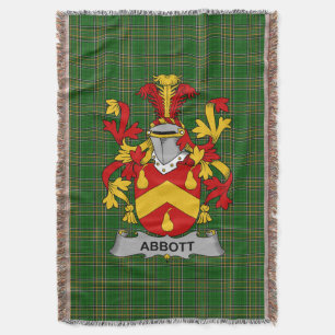Irish Abbott Coat of Arms Familienwappen Irland Decke