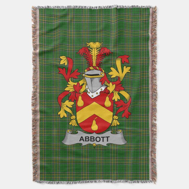 Irish Abbott Coat of Arms Familienwappen Irland Decke (Vorderseite Vertikal)