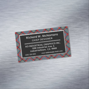 Irish Accent Clan MacNamara Tartan Magnetische Visitenkarte