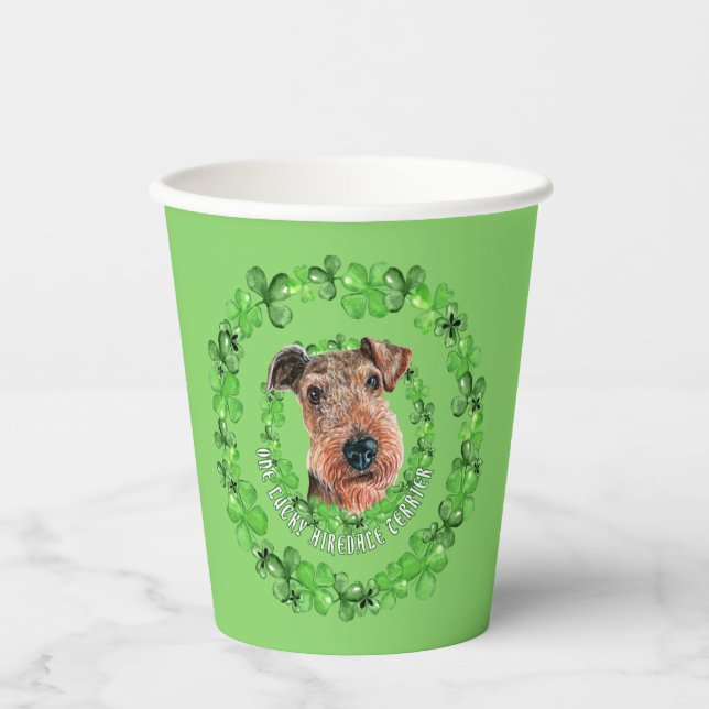Irish Airedale Terrier Pappbecher (Vorderseite)
