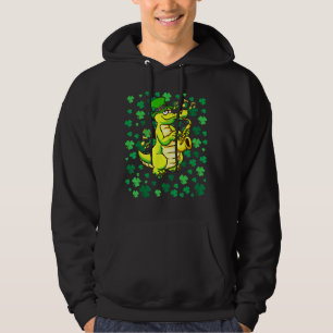 Irish Alligator Leprechaun St Patricks Day Shamroc Hoodie