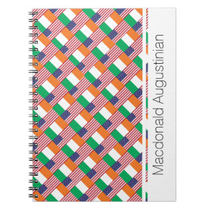 IRISH-AMERICAN Add Name Custom Notebook Journal Notizblock