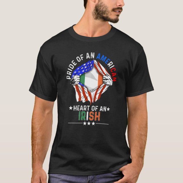 Irish American America Pride Foreign Country Irlan T-Shirt (Vorderseite)