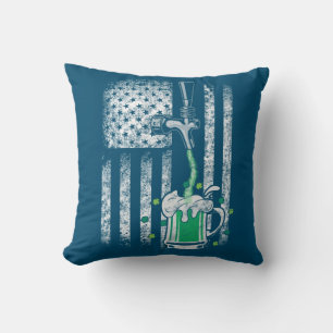 Irish American Flag Beer Kleeblatt St Patrick's Kissen