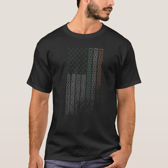 Irish American flag Celtic knot Patrick's day Irel T-Shirt (Vorderseite)