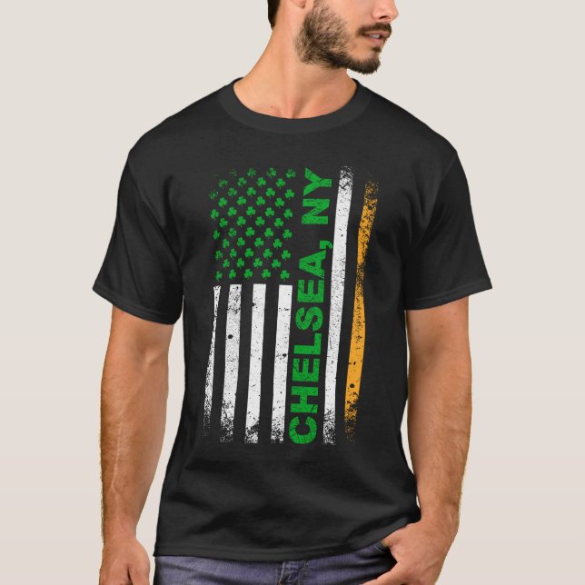 Irish American Flag CHELSEA, NY T-Shirt (Vorderseite)