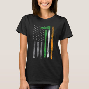 Irish American Flag Firefighter Ax Fire St Pat T-Shirt