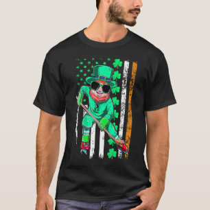 Irish American Flag Hockey St. Patrick's Day T-Shirt