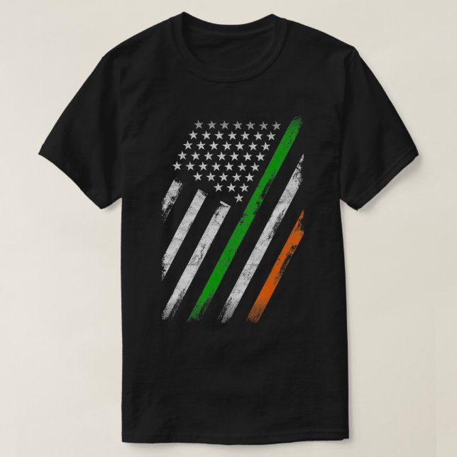 Irish American Flag Ireland Flag Lucky St Patricks T-Shirt (Design vorne)