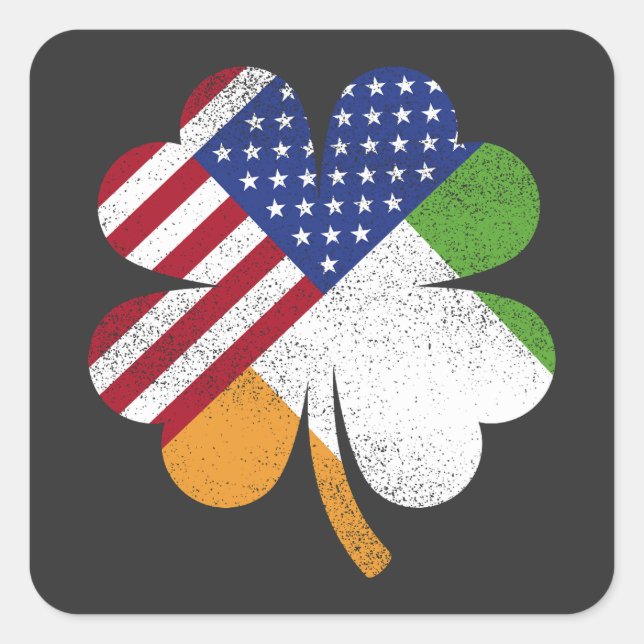 Irish American Flag Ireland Flag Quadratischer Aufkleber (Vorderseite)