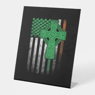 Irish American Flag Ireland Flag ST PATRICKS DAG Sockelschild