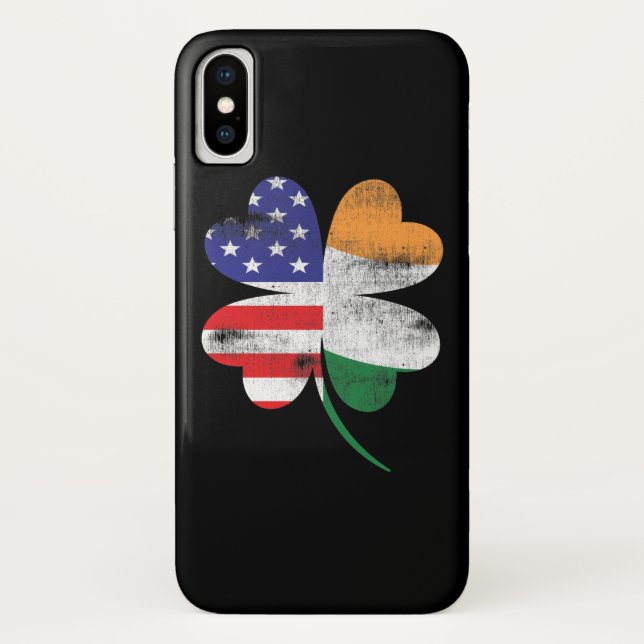 IRISH AMERICAN FLAG Irland Kleeblatt Case-Mate iPhone Hülle (Rückseite)