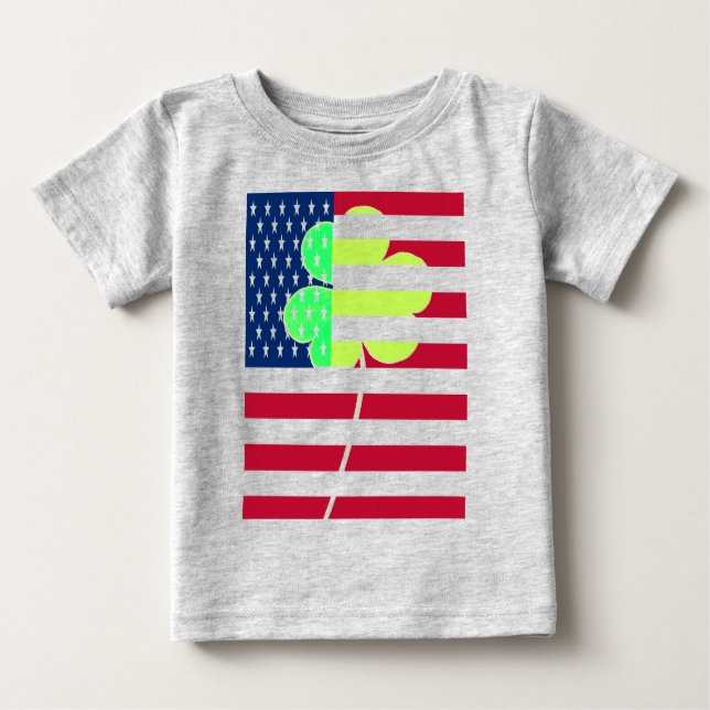 Irish American Flag Kleeblatt Clover St. Patrick Baby T-shirt (Vorderseite)