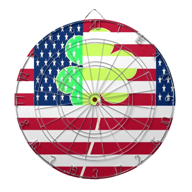 Irish American Flag Kleeblatt Clover St. Patrick Dartscheibe (vorne)
