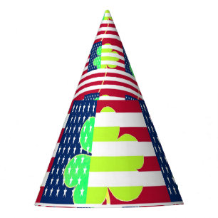 Irish American Flag Kleeblatt Clover St. Patrick Partyhütchen