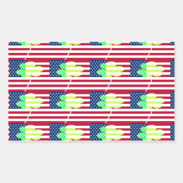Irish American Flag Kleeblatt Clover St. Patrick Rechteckiger Aufkleber