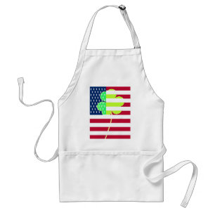 Irish American Flag Kleeblatt Clover St. Patrick Schürze