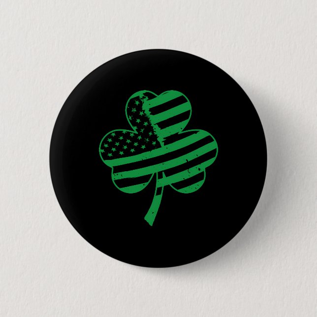 Irish American Flag Kleeblatt for Button (Vorderseite)