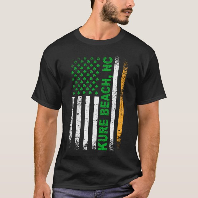 Irish American Flag KURE BEACH, NC T-Shirt (Vorderseite)