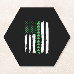 Irish American Flag Shirt St Patrick's Day Long Sl Untersetzer