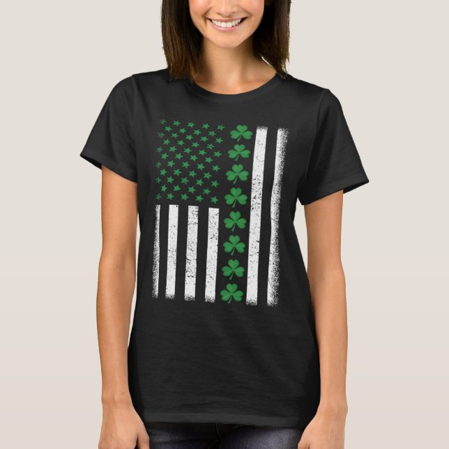 Irish American Flag St Patrick s Day T-Shirt (Vorderseite)