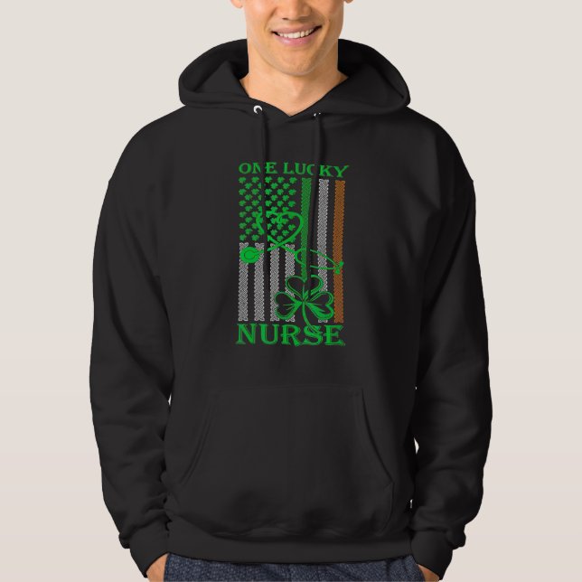 Irish American Flag St Patrick's Day One Lucky Nur Hoodie (Vorderseite)